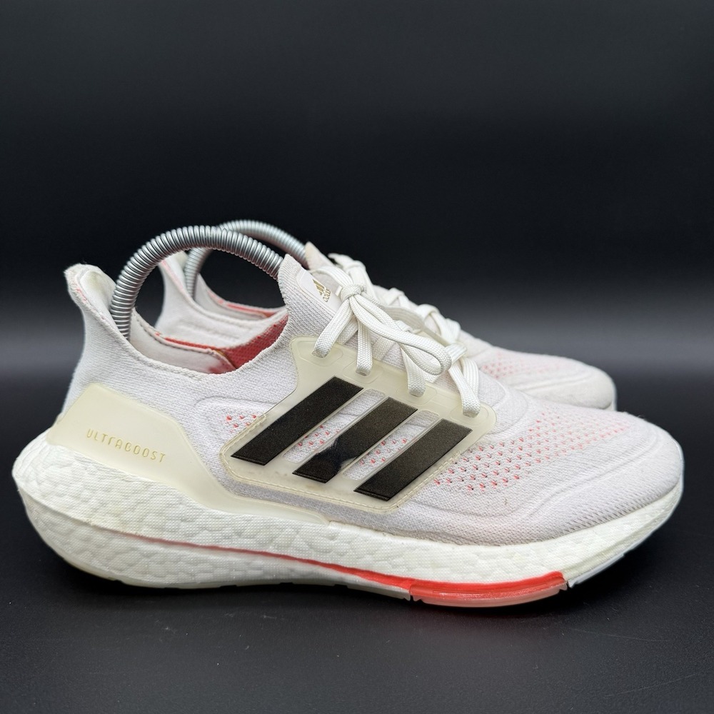Adidas Women's Sz 8 Ultraboost 21‎ Running Shoes  White Black Solar Red S23840